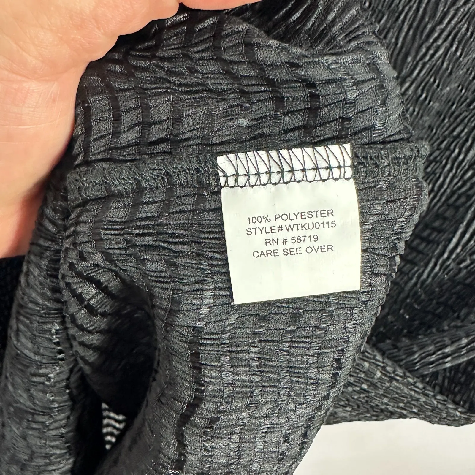 Notations Woman Top 1X Black Textured Crinkle Knit Stretch Blouse Boho‎ Career - Image 5