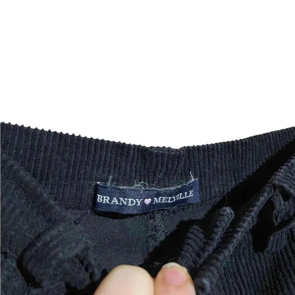 Brandy Melville Womens Corduroy‎ Black Mini Skirt Size OS - Image 4