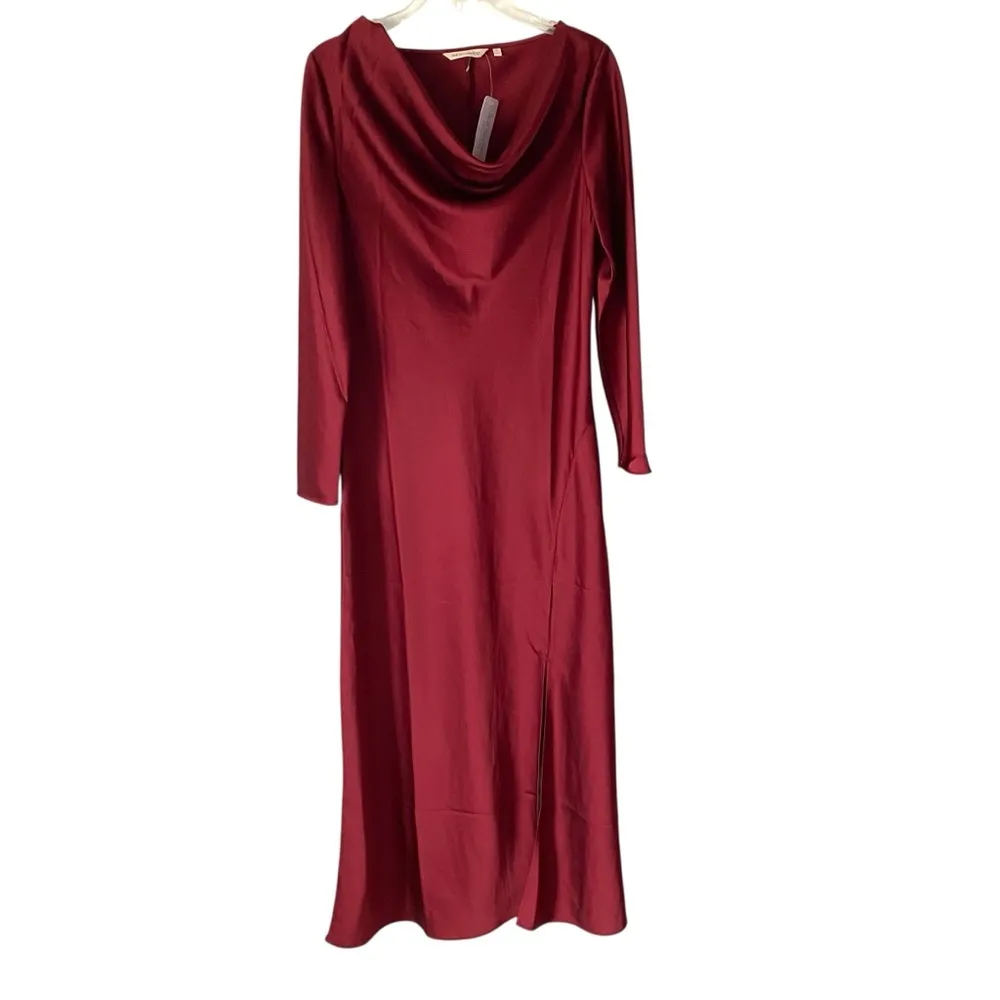 Soft Surroundings NWTs Solange Satin Dress Cabernet Wine Burgundy size 12 - Image 6