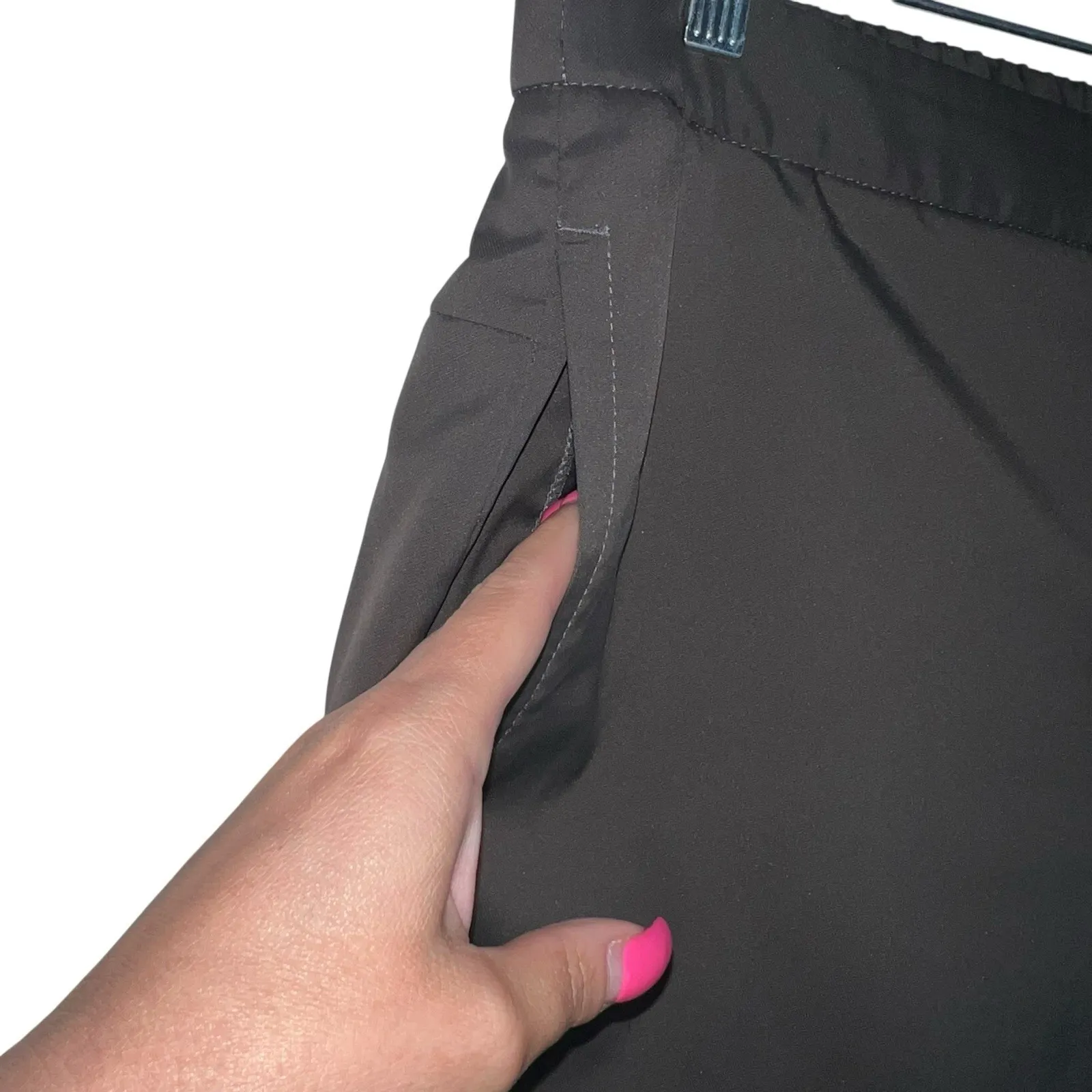 Theory Fog Gray Scyler Sync Ankle Zip Cropped Women Size 12 Pants Stretch Pocket - Image 15