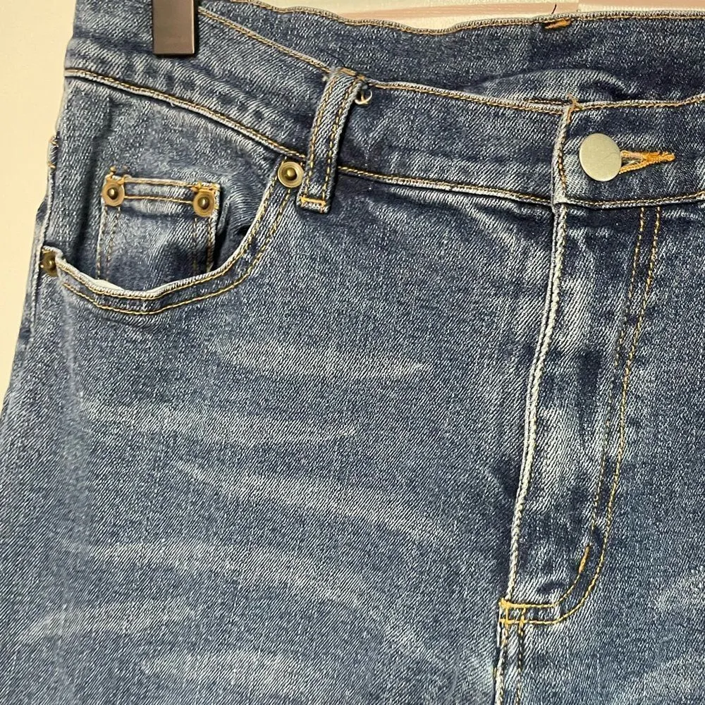 Vintage Flare Bellbottom Wedgie Back Size 8 Beaded Flare Blue - Image 9