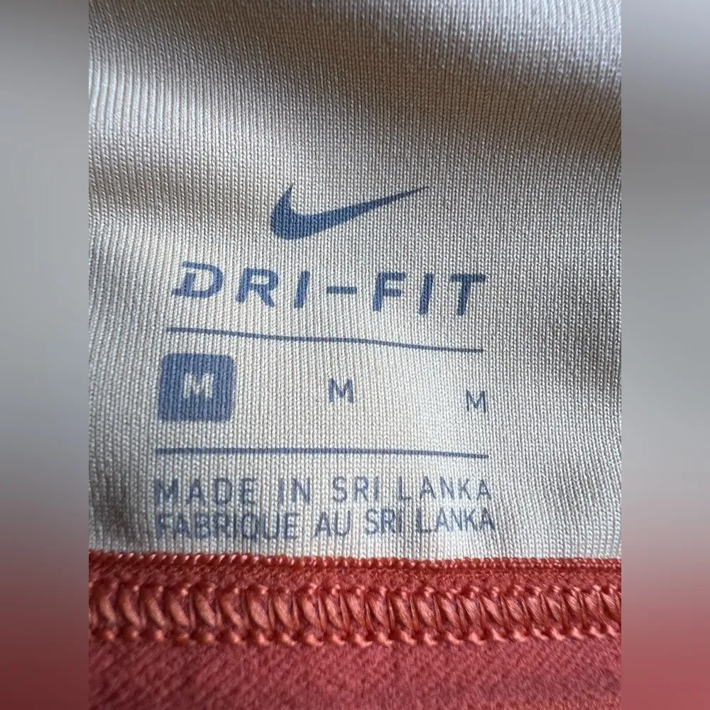 Nike Women's Dri-Fit Indy Court tan/orange Sports Bra Strappy Racerback Mesh. Md - Image 6