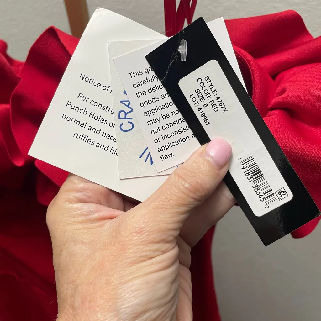 NWT‎ XSCAPE Off the Shoulder Ruffle Crepe Trumpet Gown Red Sz 6 $258 #4767X - Image 6