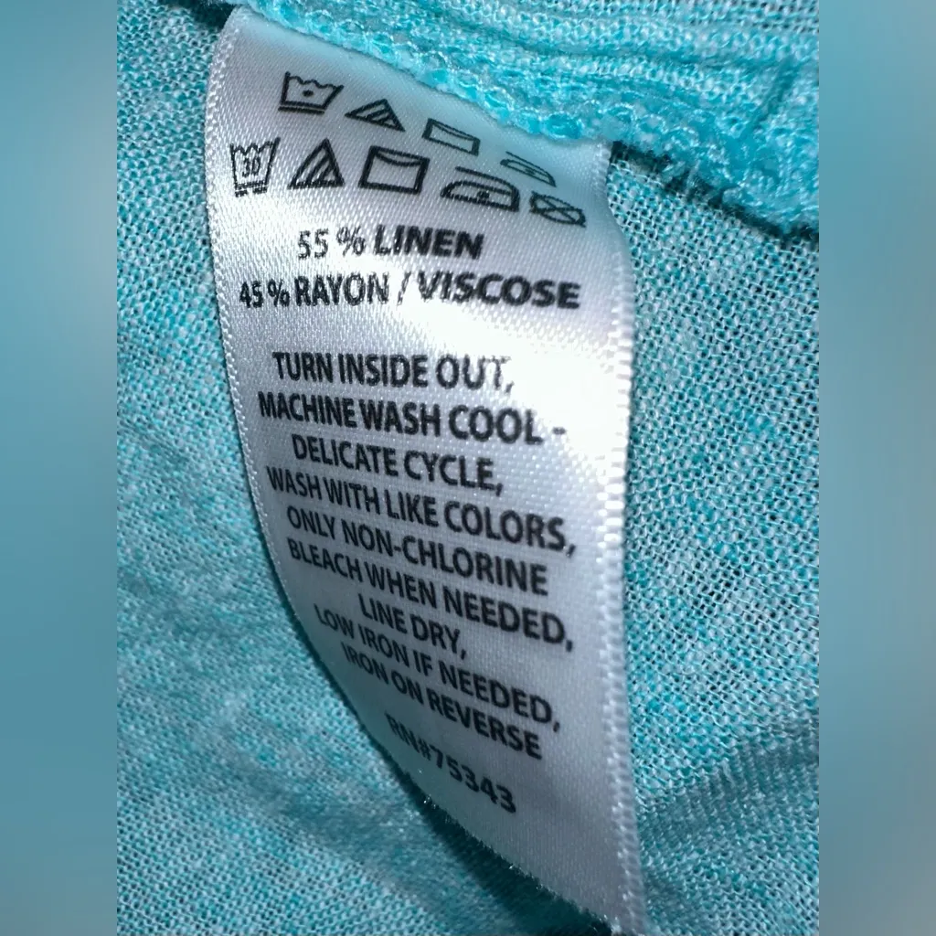 NWT SIGRID OLSEN Teal Linen Blend Top - 3X - Image 4