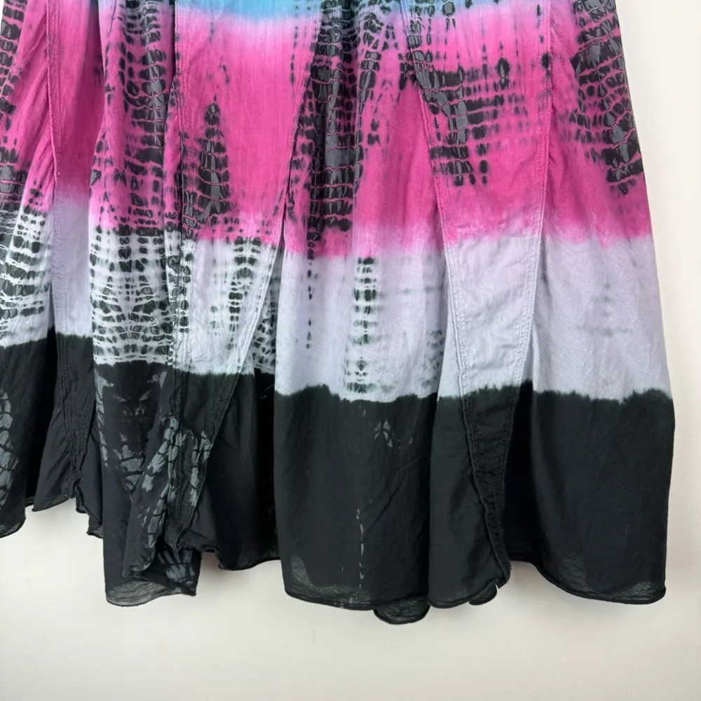 Y2K Tie Dye Midi Skirt Sz Large Foldover Waistband - Image 14