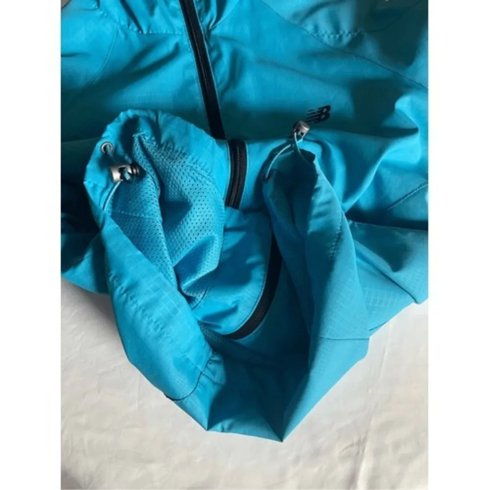 S3 Y2K VTG New Balance Turquoise Blue Lightweight Hooded Windbreaker Jacket - Image 6