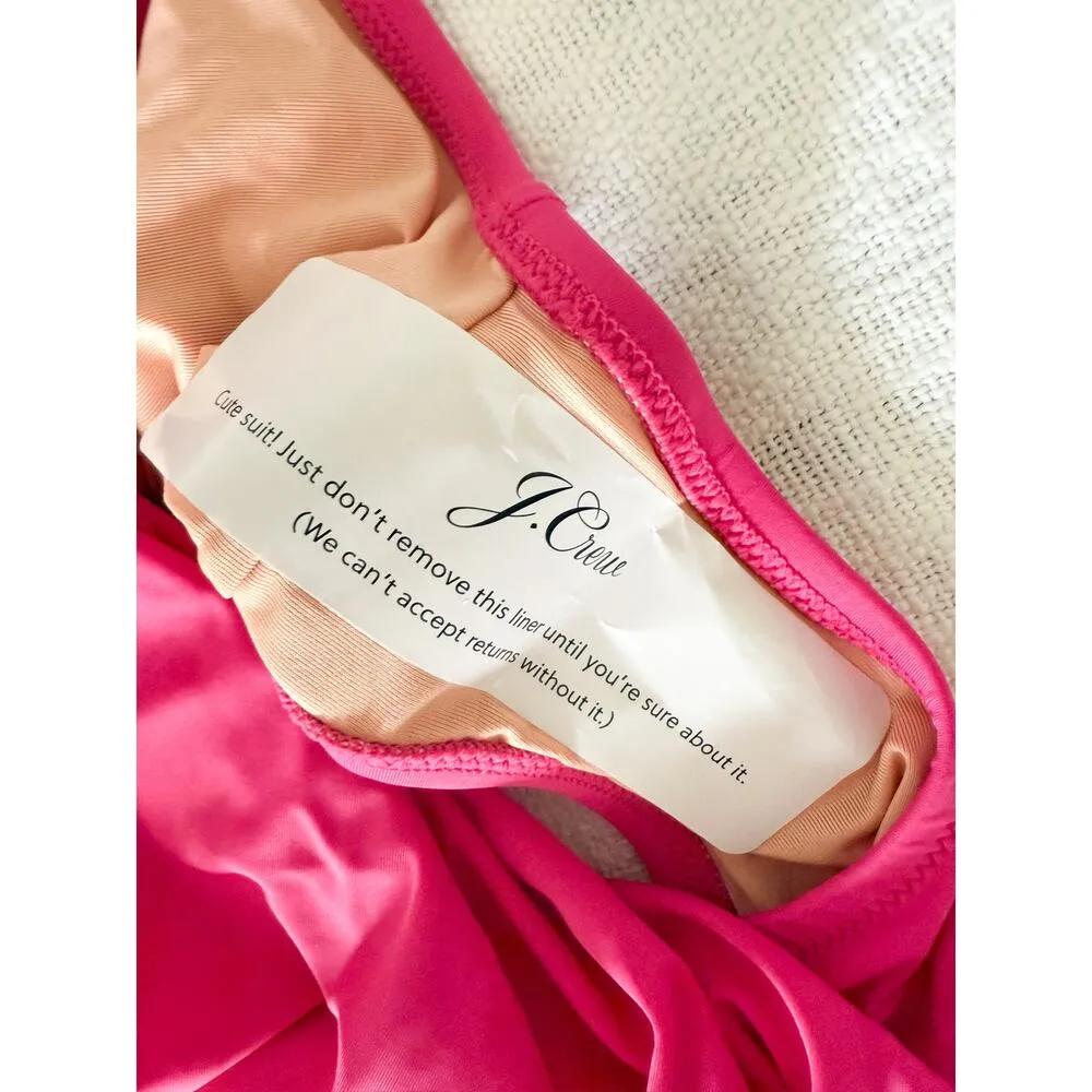 J. Crew | NWT | Ruched V-neck one-piece in Radiant Fuchsia | Sz 4 - Image 6