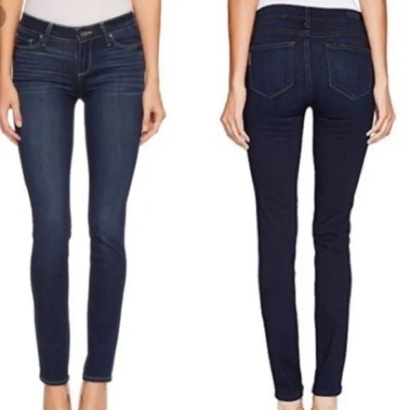 Paige Skyline Skinny Dark Wash Twilight Jeans - Image 2