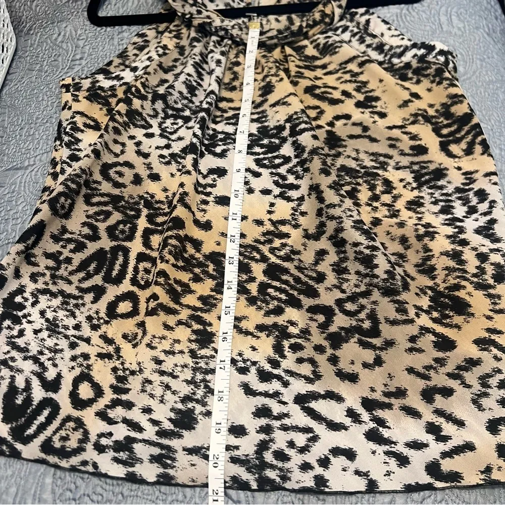 Leopard Trending Tank Top Vintage Spense Size Large Buttoned Neckline at back​​​ Brown - Image 7