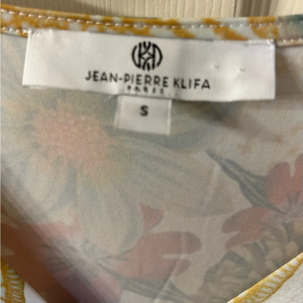 Jean Pierre Klifa Paris floral Printed
Shift Dress 3/4 Sleeve Multicolor size S Yellow - Image 5