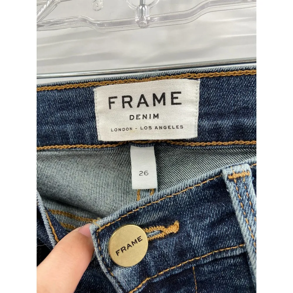 Frame Le High Skinny Pelton Blue Denim High Rise Jeans Size 26 - Image 4