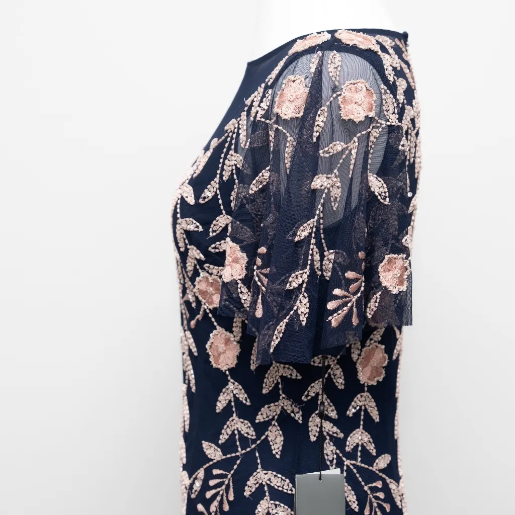 Adrianna Papell Beaded‎ Flutter Sleeve Dress - Image 9