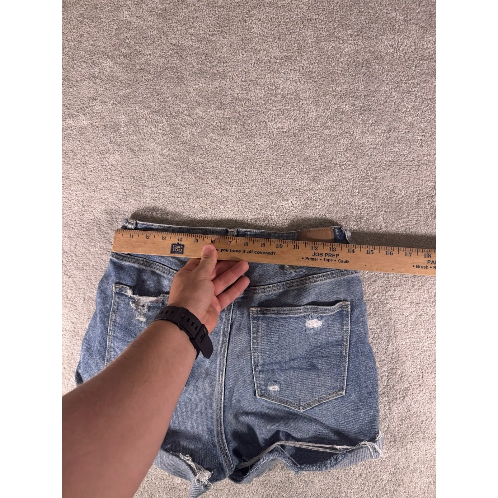 American Eagle Women's 8 Med. Wash Distressed Cuffed Mom Shorts Festival‎ Boho - Image 5