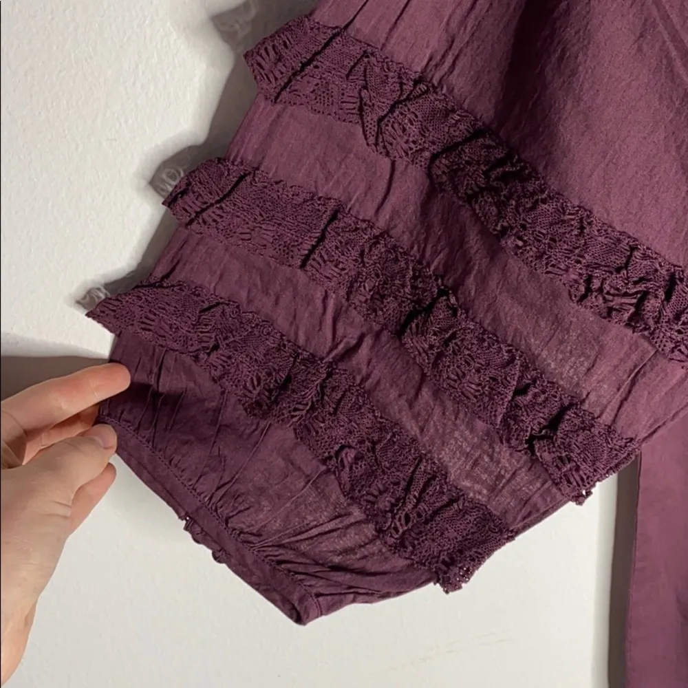 Frye prairie lace collar blouse in Sassafras sz XS - Image 6