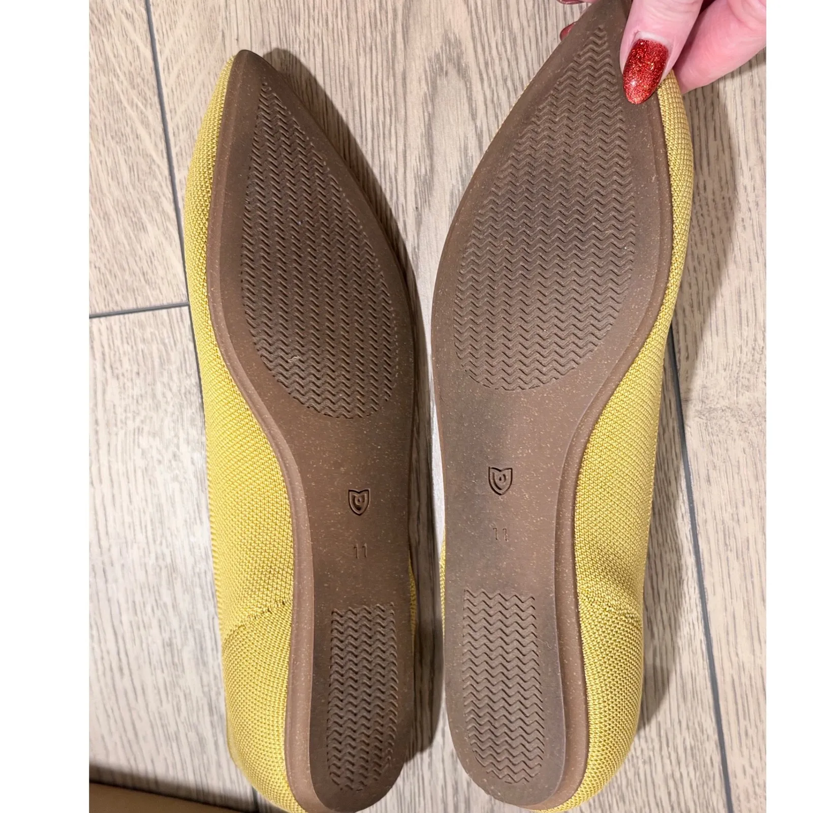 Rothy's The Point Flat Ballet Shoes Mustard Yellow Womens Size 11 Slip on - Image 2