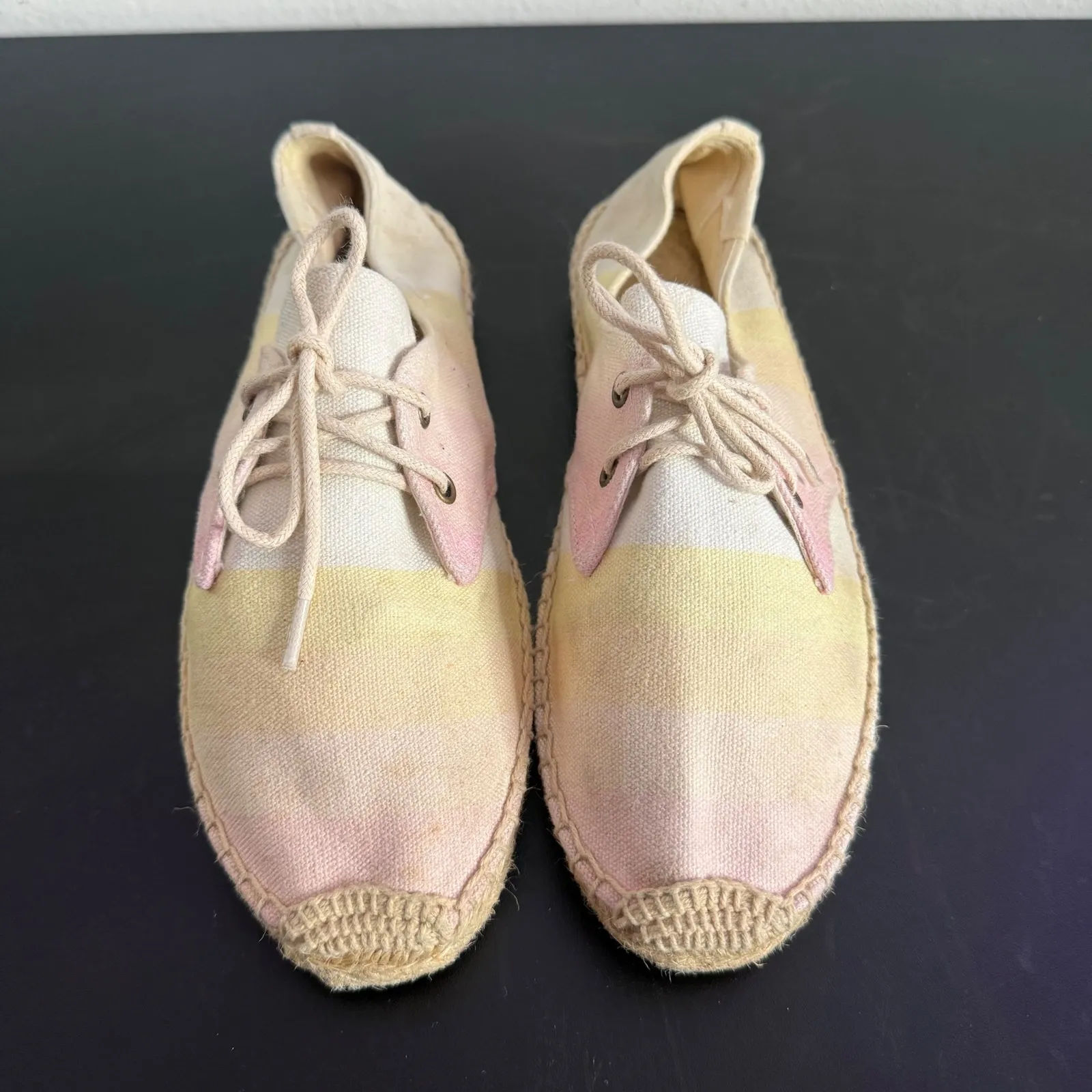 Soludos Espadrille Lace‎ Up Ombre Pastel Canvas Shoes Women 40 US 9.5 Beach BOHO - Image 13