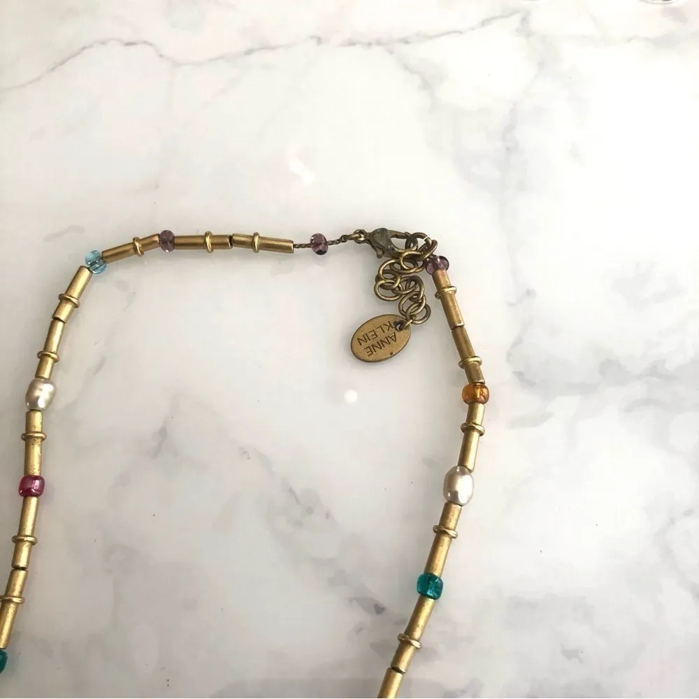 Vintage Anne Klein Brass Chain Necklace - Image 3