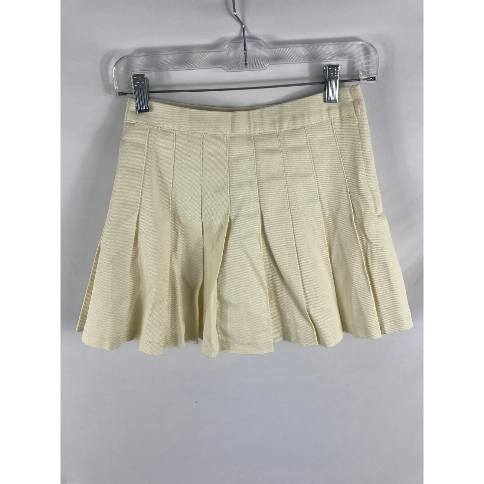 NWT Everie Couture Pleated Flared Mini Skort Off White Size Small - Image 2