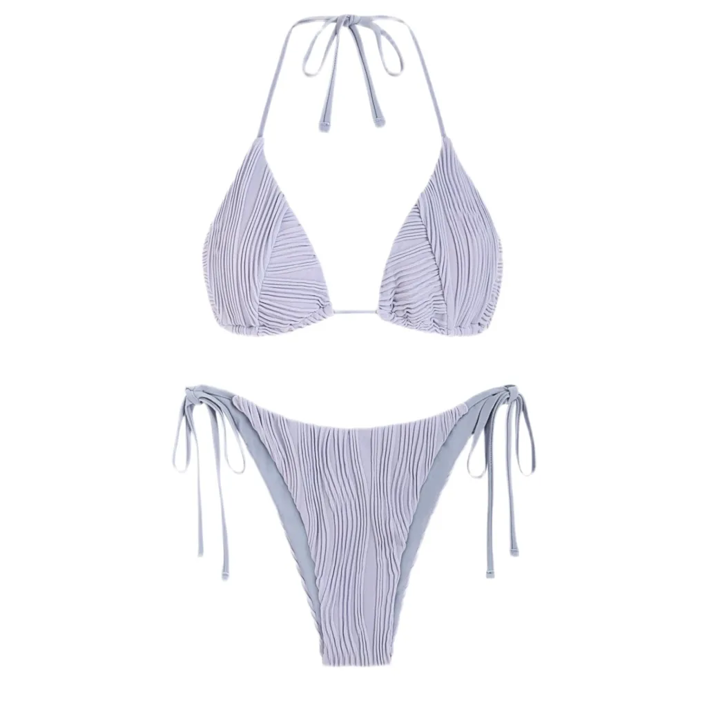 NWT ZAFUL Lilac Textured String Thong‎ Bikini - XS - Image 2