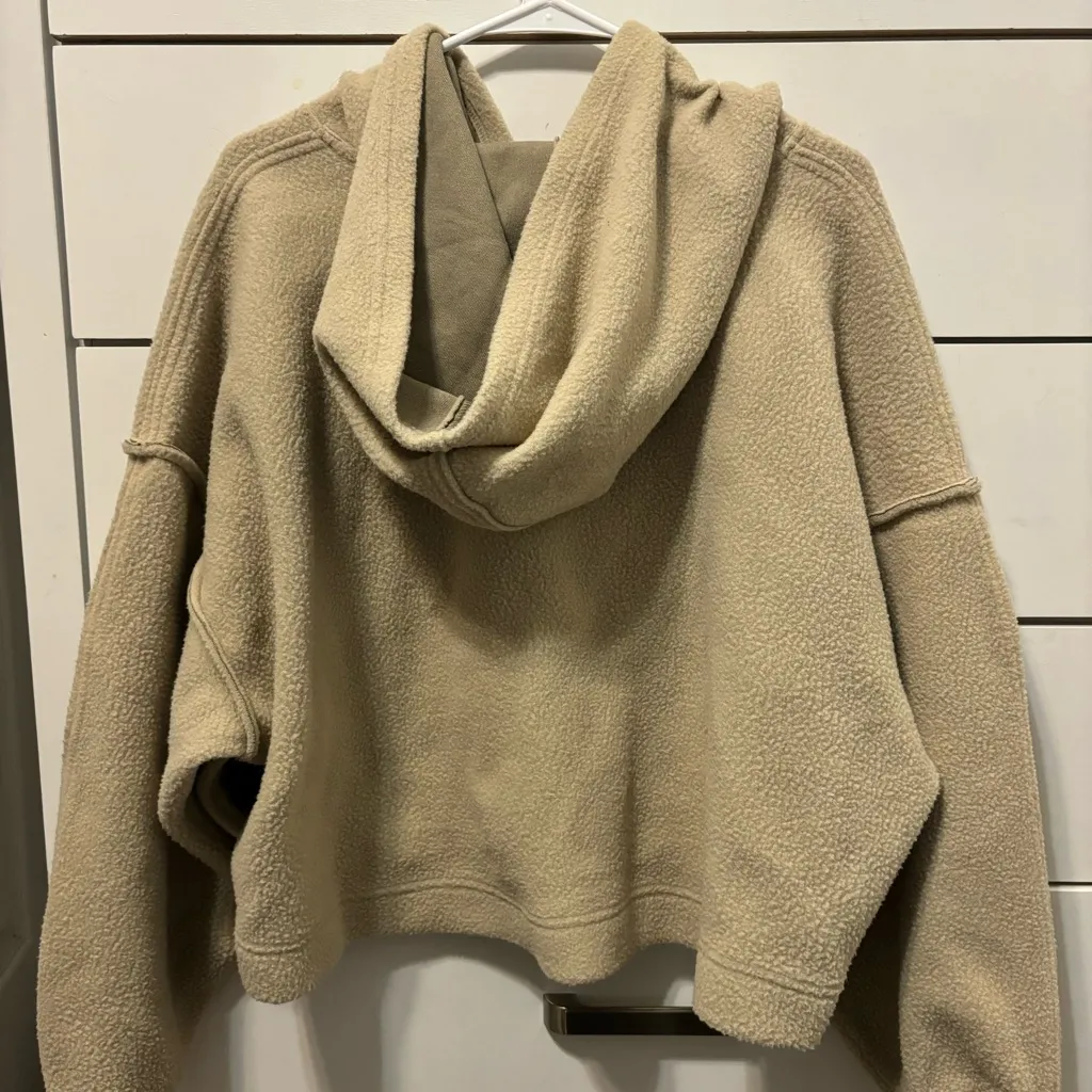 Free People Tan Nebraska Sherpa Hoodie - Image 3