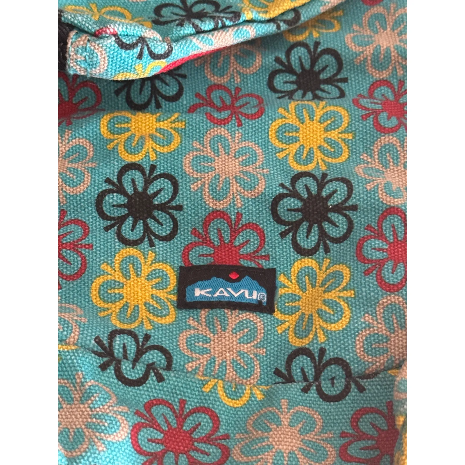 KAVU Floral Canvas Crossbody Bag Messenger Vibrant Purse Boho - Image 2