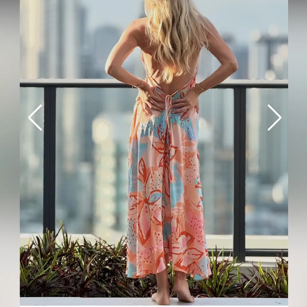 Sun+Soul Silk Blend Halter‎ Tie Dye Dress One Size Flowy Purple - Image 8