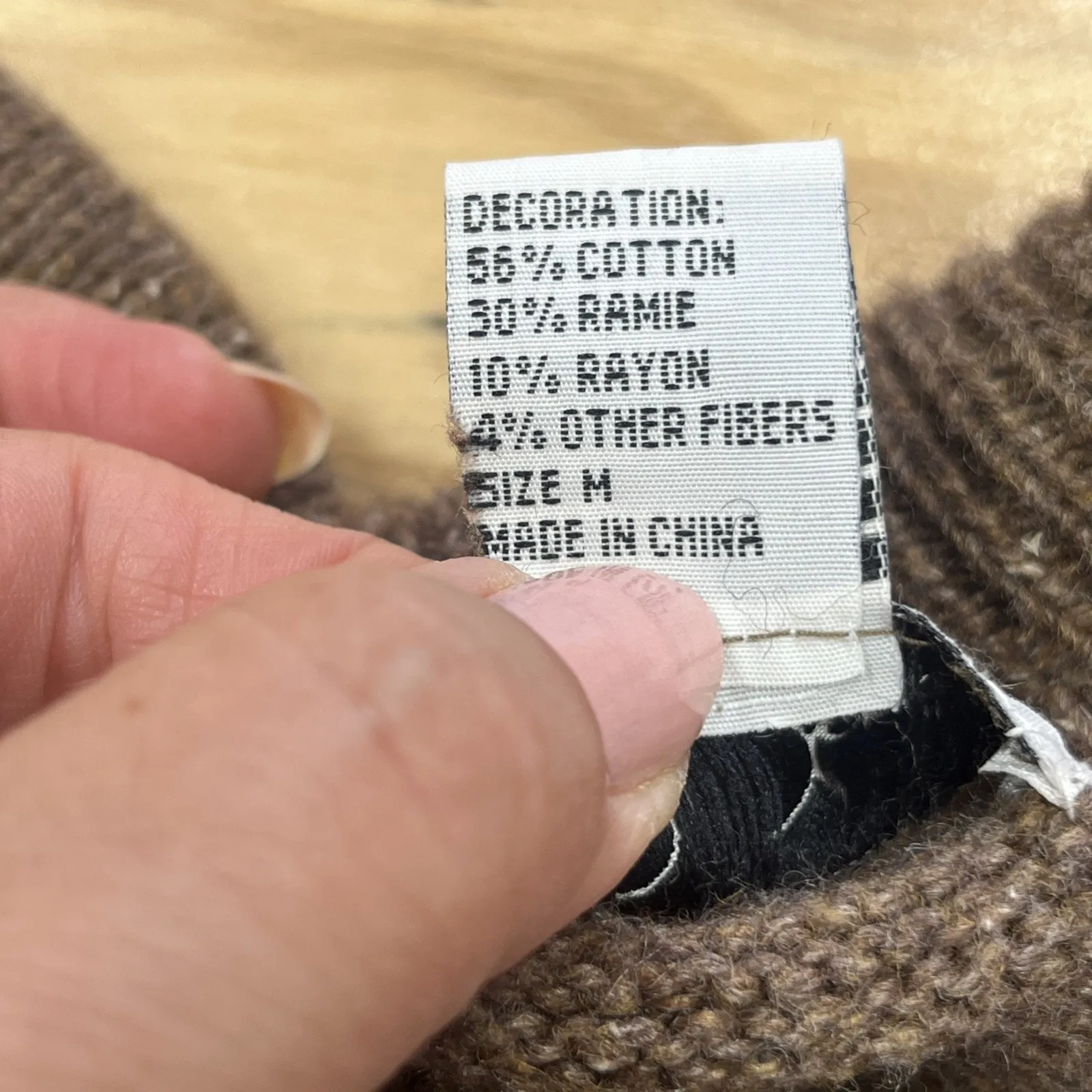 VTG B.P. Design Patchwork Embroidered Christmas Sweater Women's Sz Medium Brown - Image 4