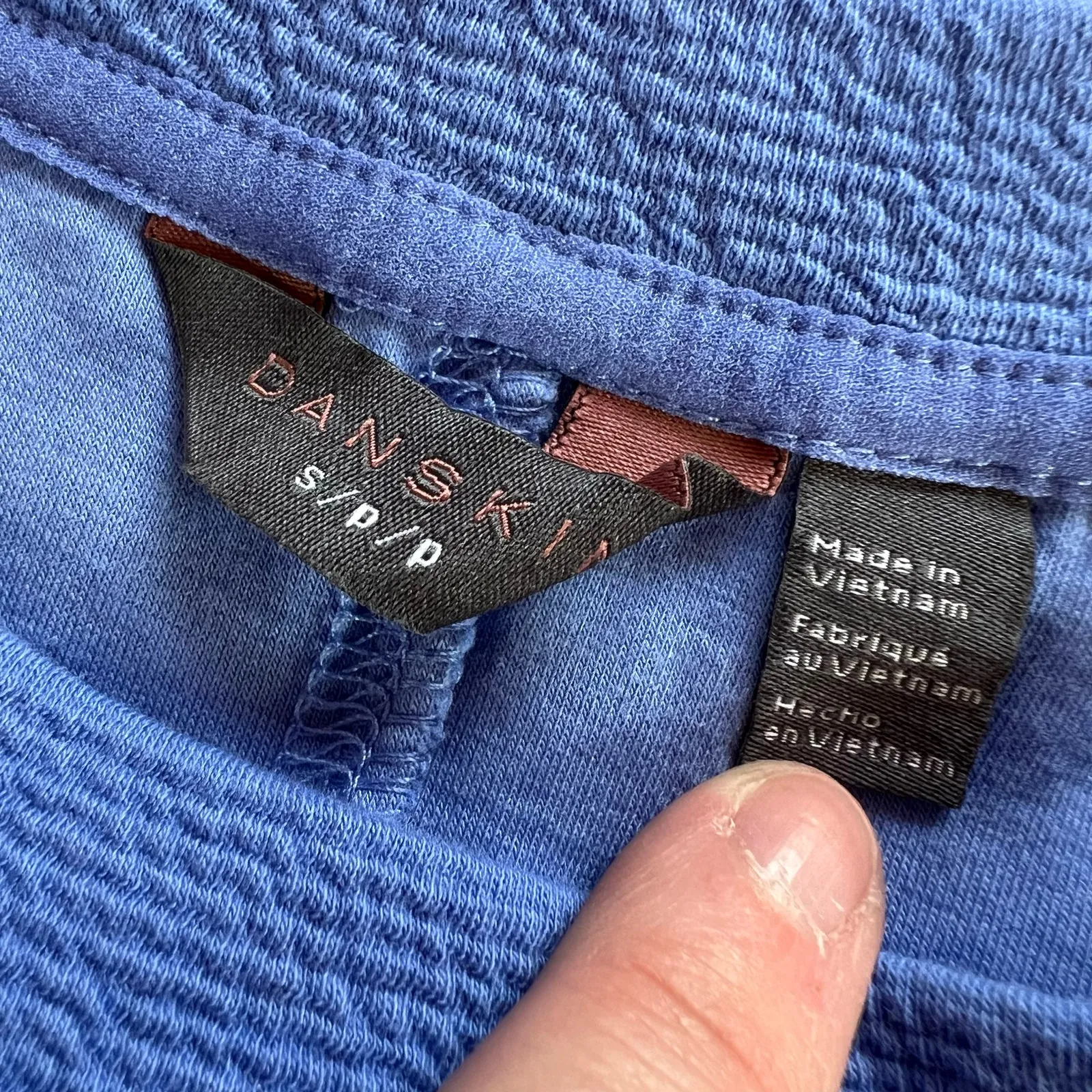 Danskin Womens Crop Athletic Sweatshirt Long Sleeve Pullover Blue Small - Image 8