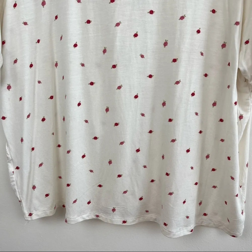 PacSun L.A Hearts Flower Print Eye Mask Pajama Top Set Women’s Size S - Image 9