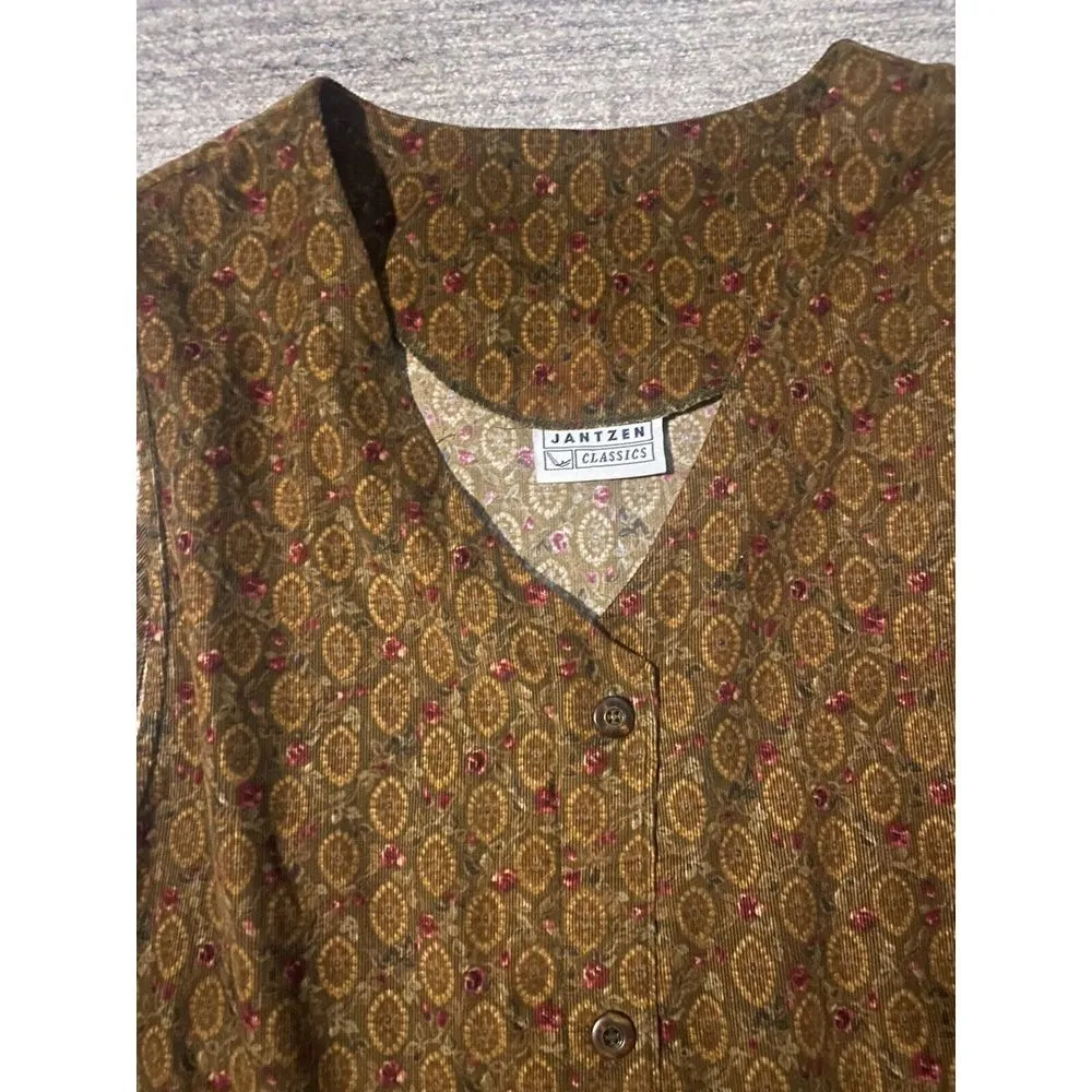 VTG Classics By Jantzen  Multicolored Midi Dress. Corduroy Material  Pockets Med - Image 2