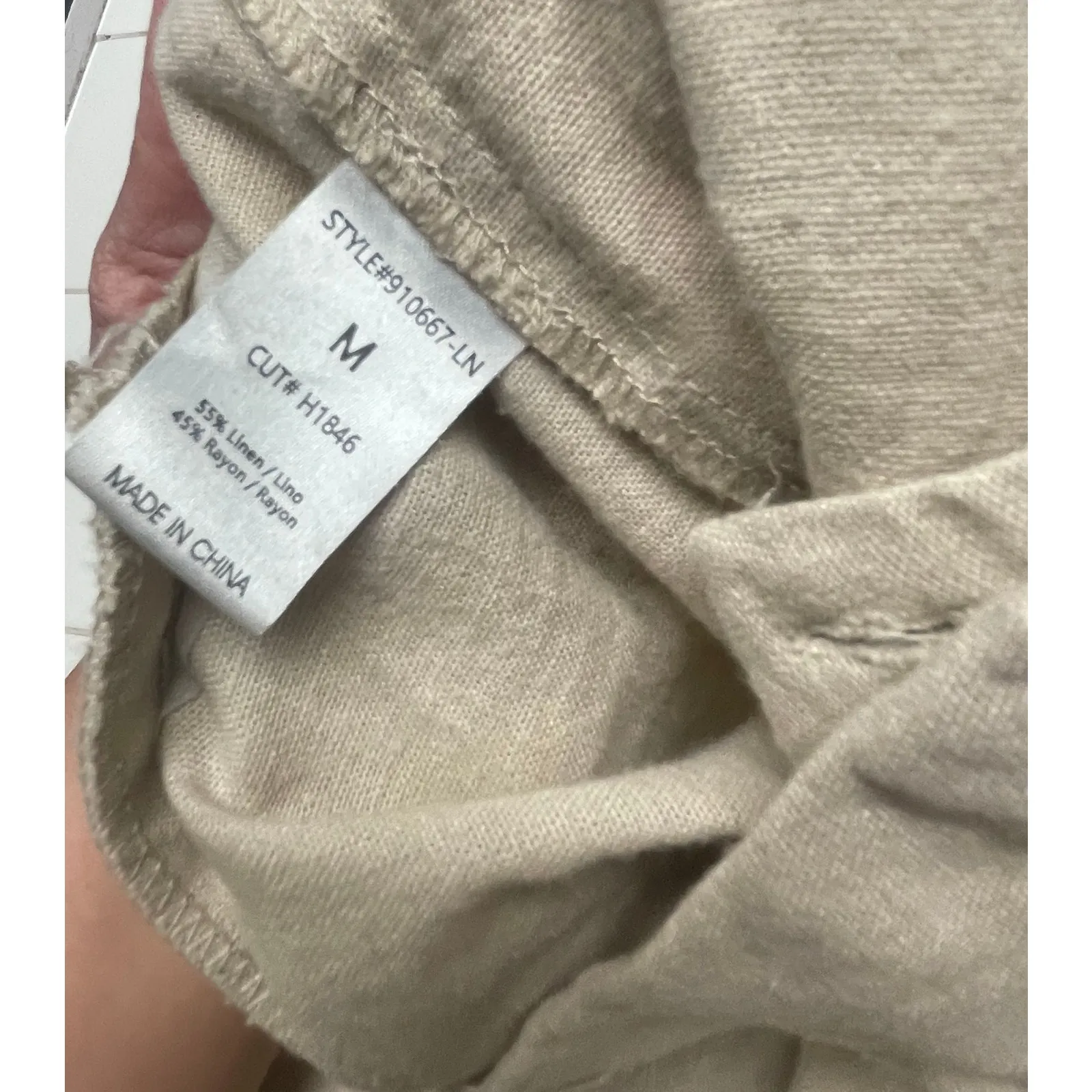 HAVE Los Angeles Womens Size Medium Linen Blend Pants Oatmeal Tan Beige - Image 4