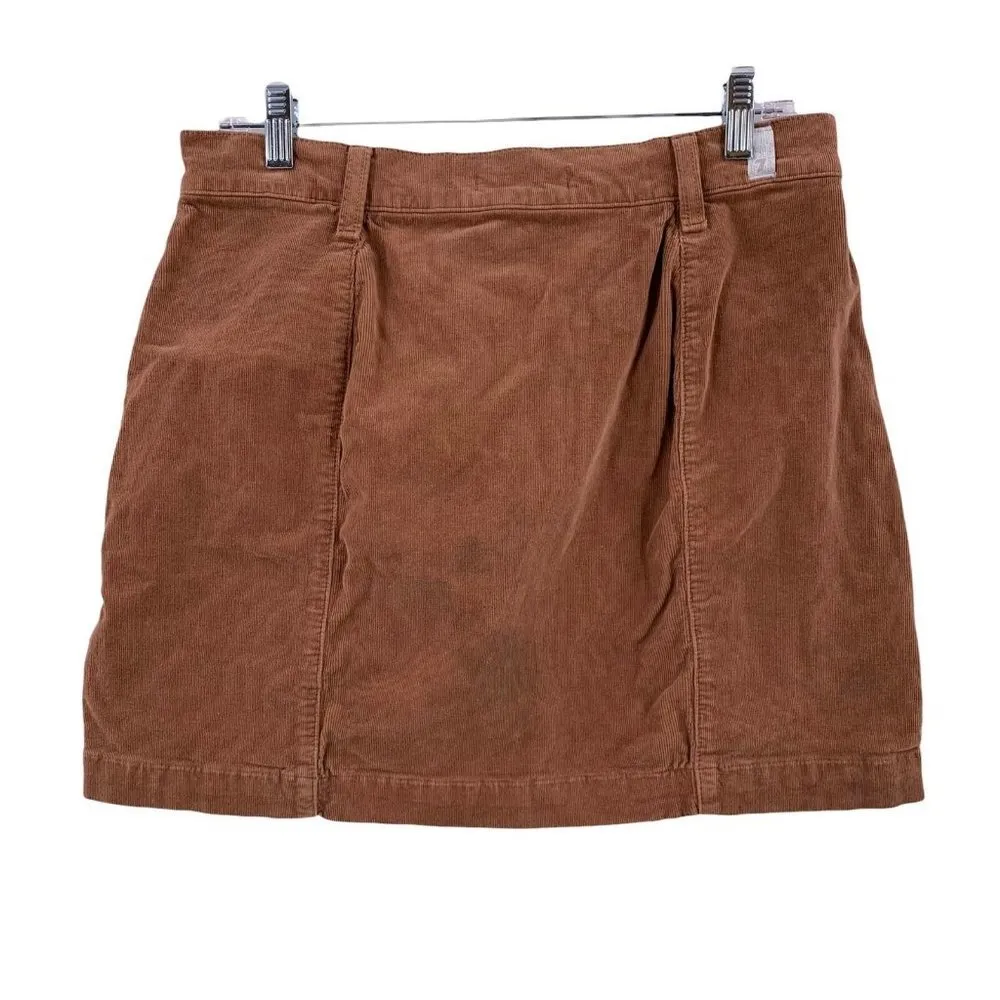 7FAMK Brown Corduroy Button Front Skirt Size 31 - Image 7