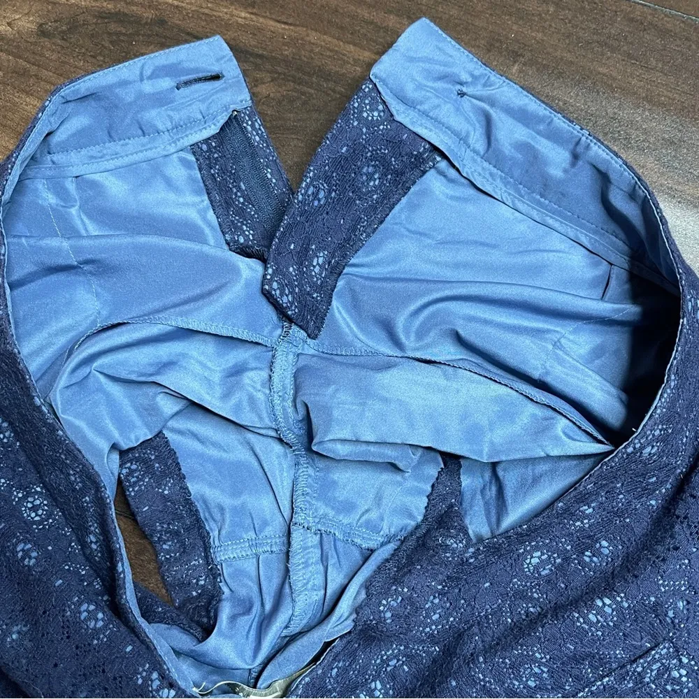 Lauren Conrad Shorts lace look fully lines Navy Blue Lace High Rise - Image 11