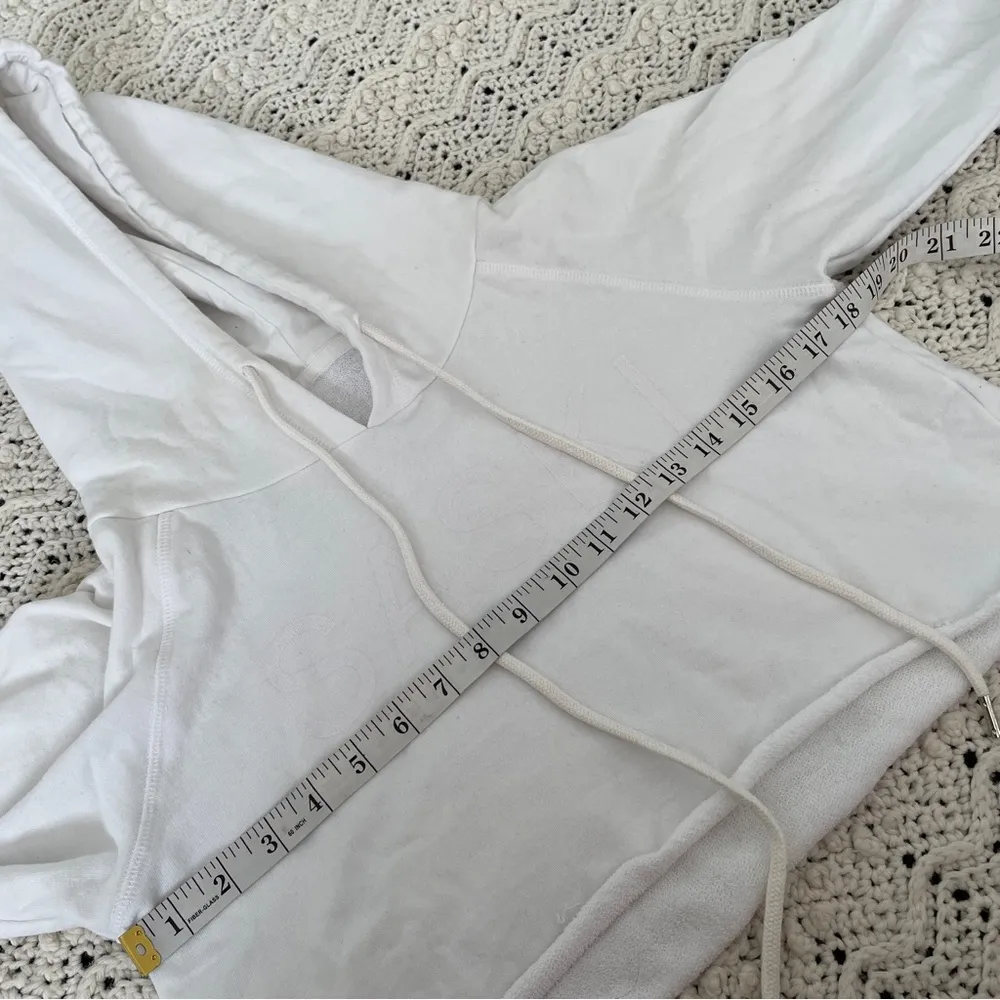 SASKI Oversized Cropped Hoodie Sweatshirt White (Medium) - Image 5