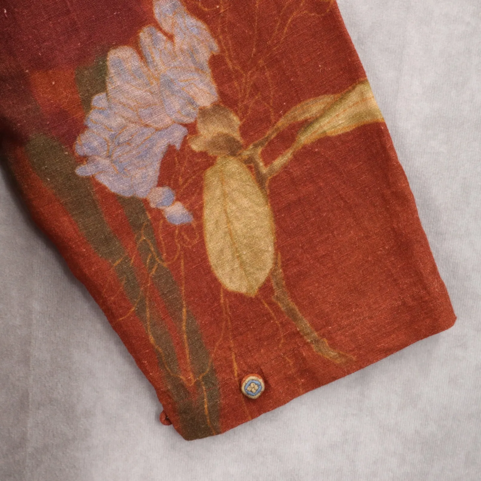 Boho Cottage Cotton Rust Floral Earthy Prairie Artsy Folk Peasant Maxi Dress XXL Orange - Image 13