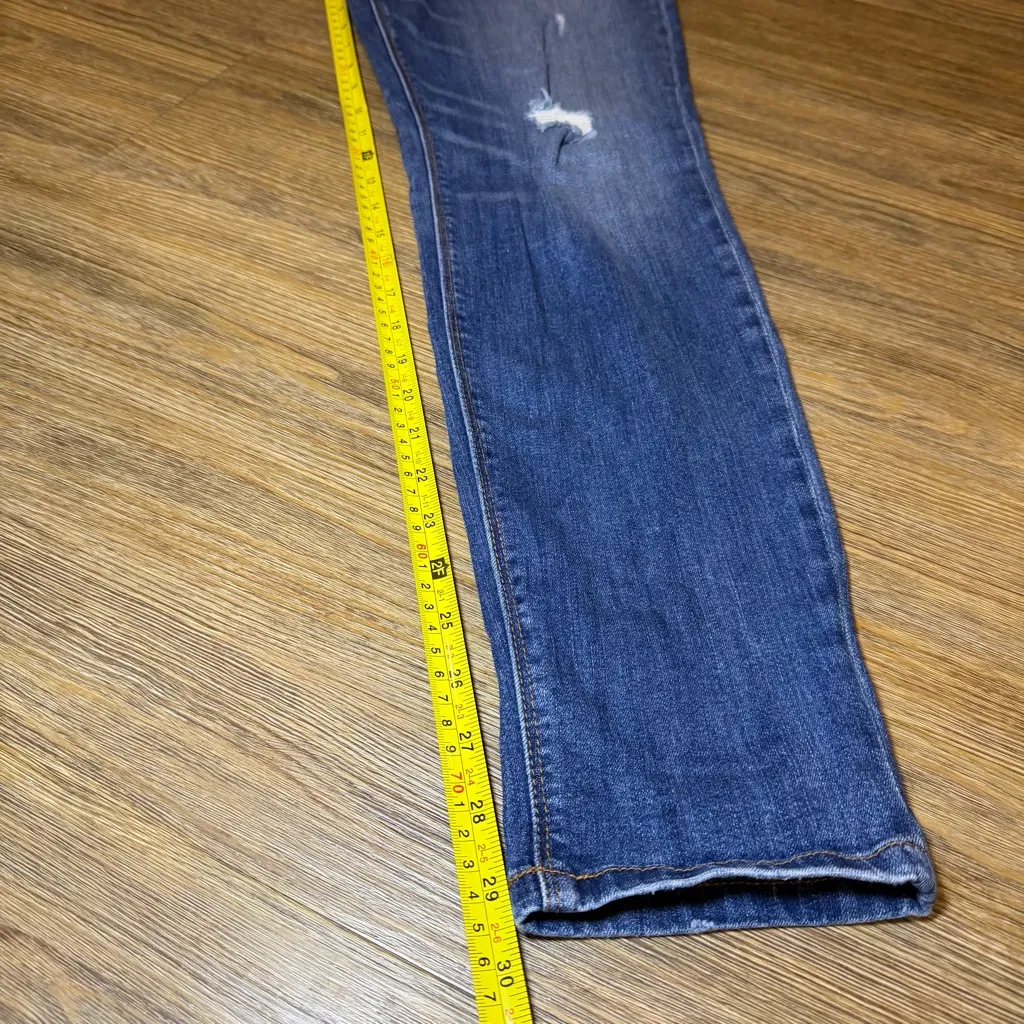 NWOT White House Black Market Skimmer Dark Blue Skinny Jeans Distressed Size 10 - Image 6