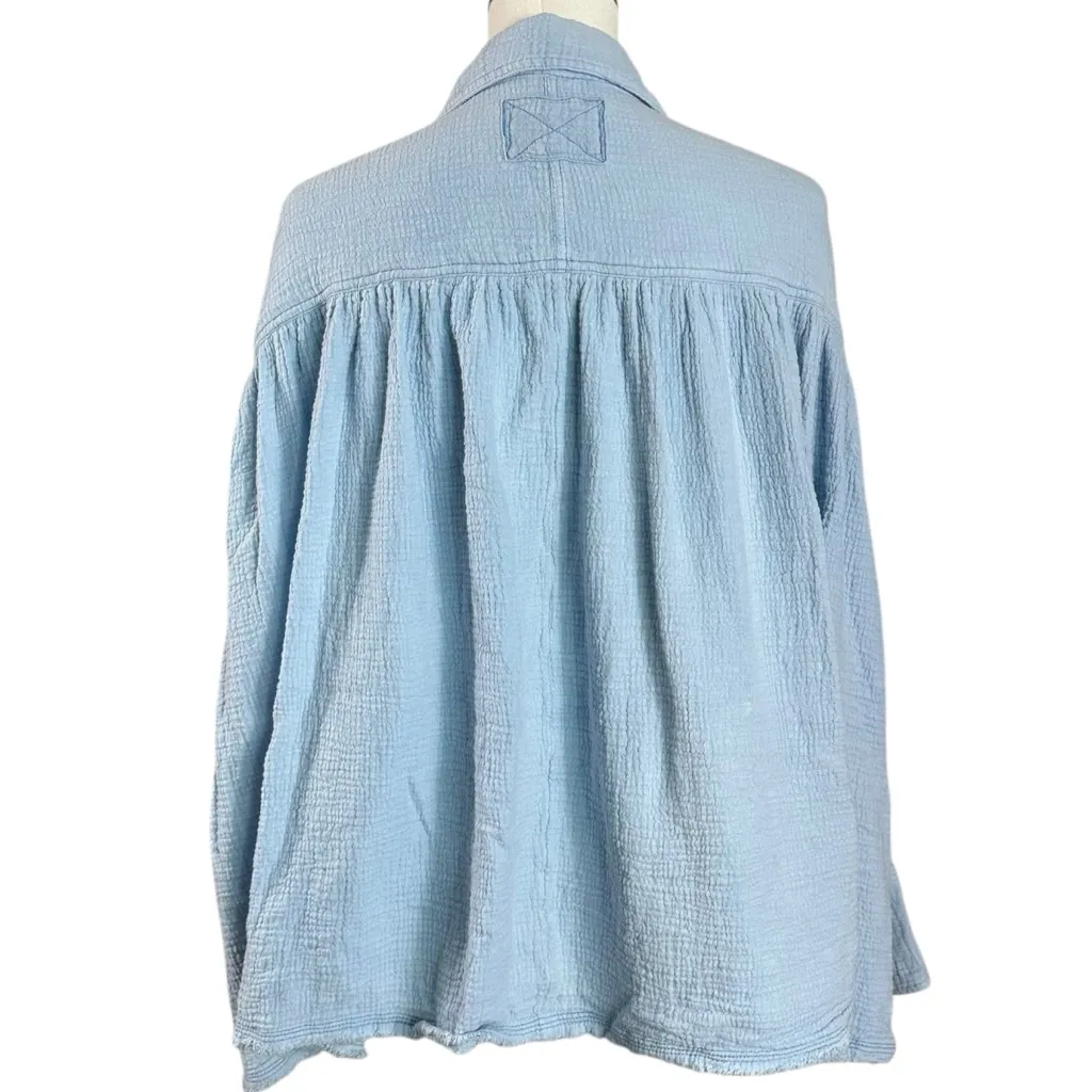 Free People We The Free Cardiff Top in Blue Bell Oversized Small Gauze Cotton - Image 9