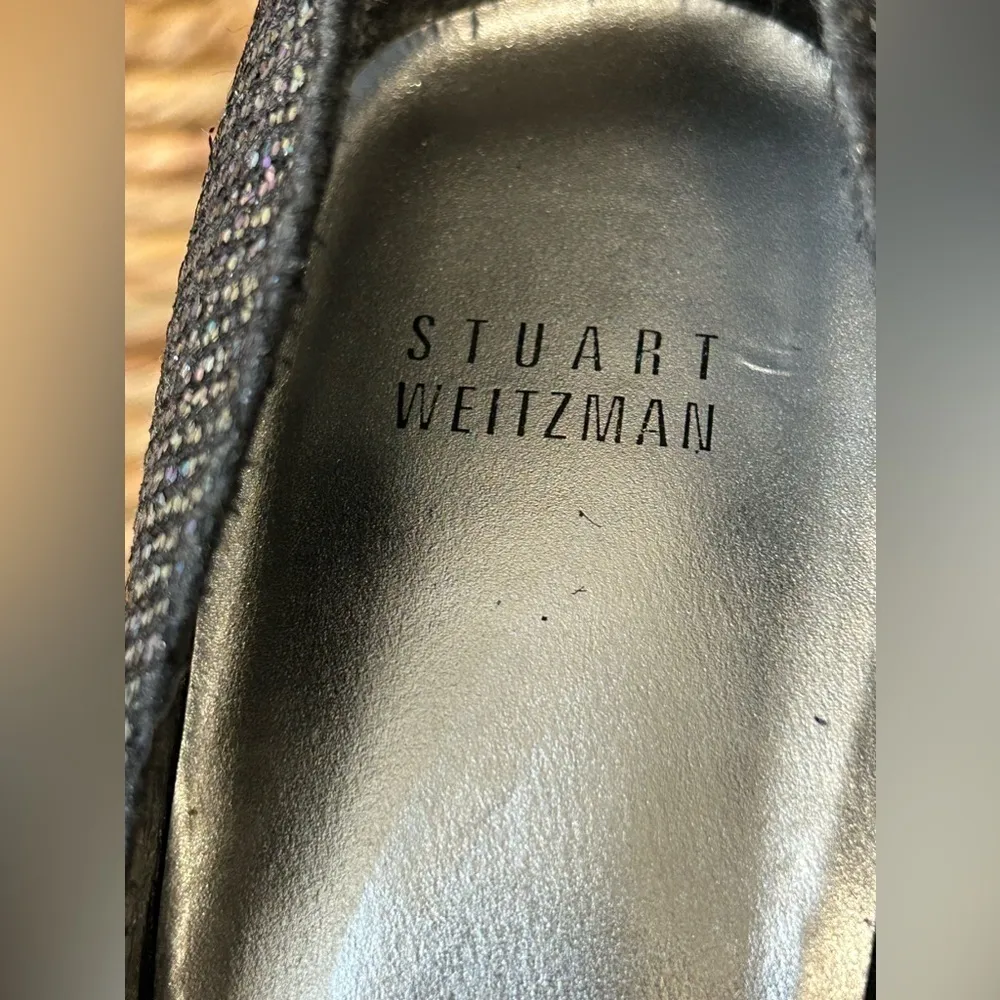 Stuart Weitzman Evabaton Perp Toe Platform Evening Pumps Iris Glitter Size 8.5 - Image 12