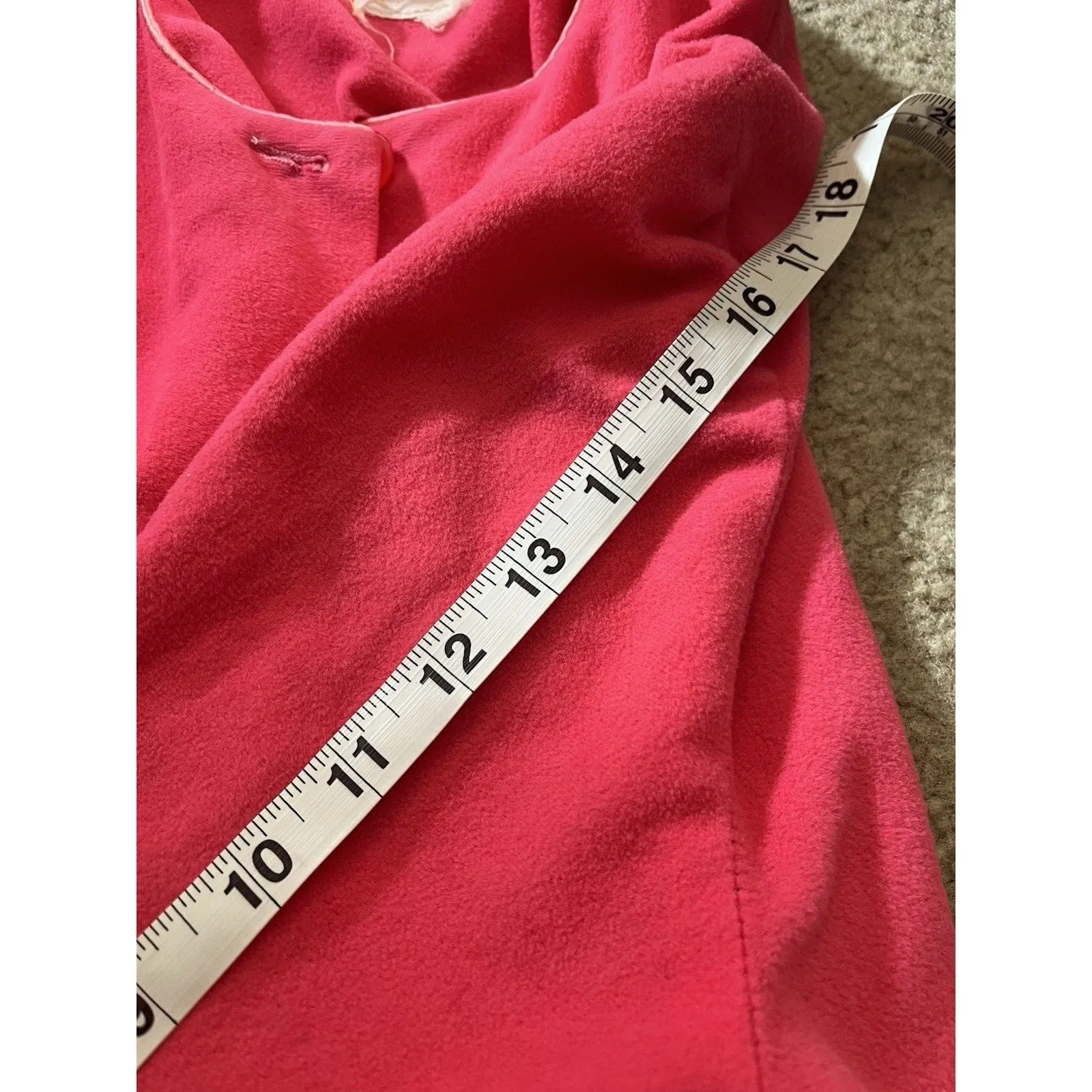 Vtg 70s Hot Pink Dress M Barbiecore Conservative belted ILGWU Church Formal Work Size M - Image 13