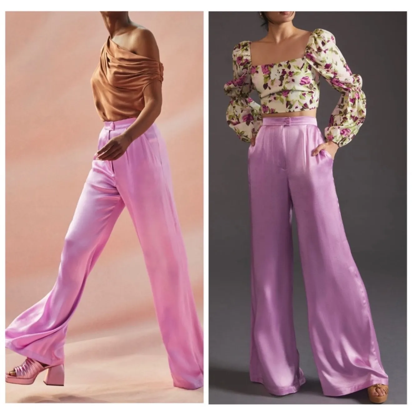 Corey Lynn Calter Pants Size Large Anthropologie Petra Trousers Wide Leg Lilac Purple - Image 2