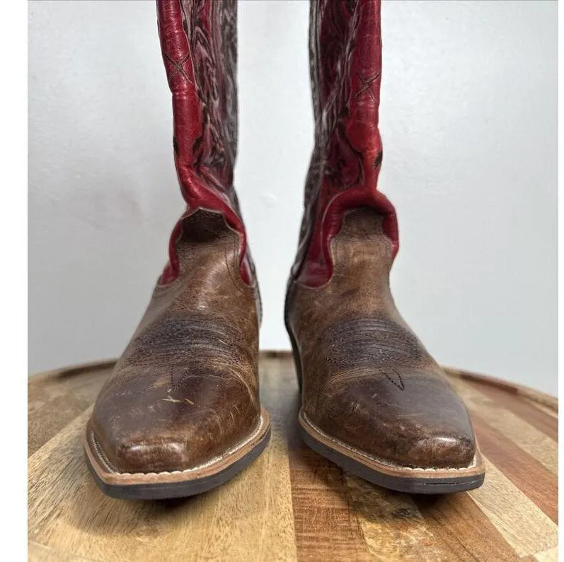 Twisted X WWT0027 Western Snip Toe Red Embroidered Cowgirl Boots Size 5 1/2B - Image 6