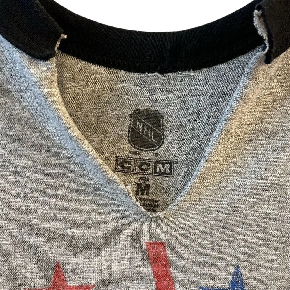 Washington Capitals CCM NHL Gray Raglan Long Sleeve T - Image 5
