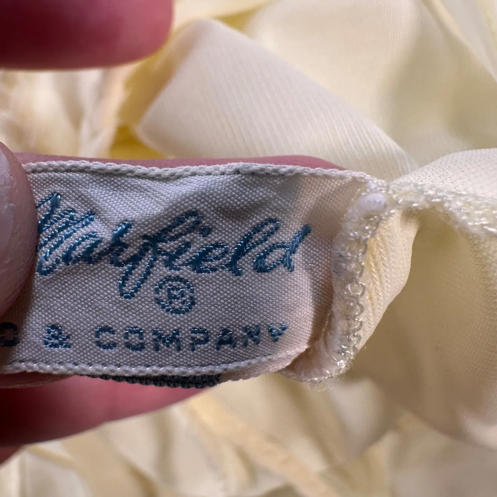 Marshall Field and Company Vintage Yellow Dress Size 36 Belted Flare Skirt Sheer - Image 11