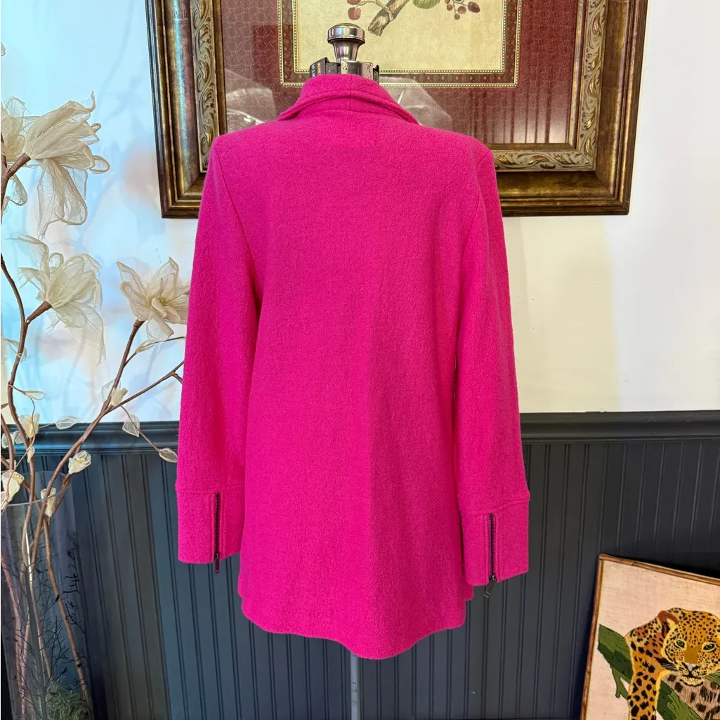Nicole Miller Barbie Pink Wool Blend Blazer Style Coat ~ Size Medium 🧡🍄 - Image 5