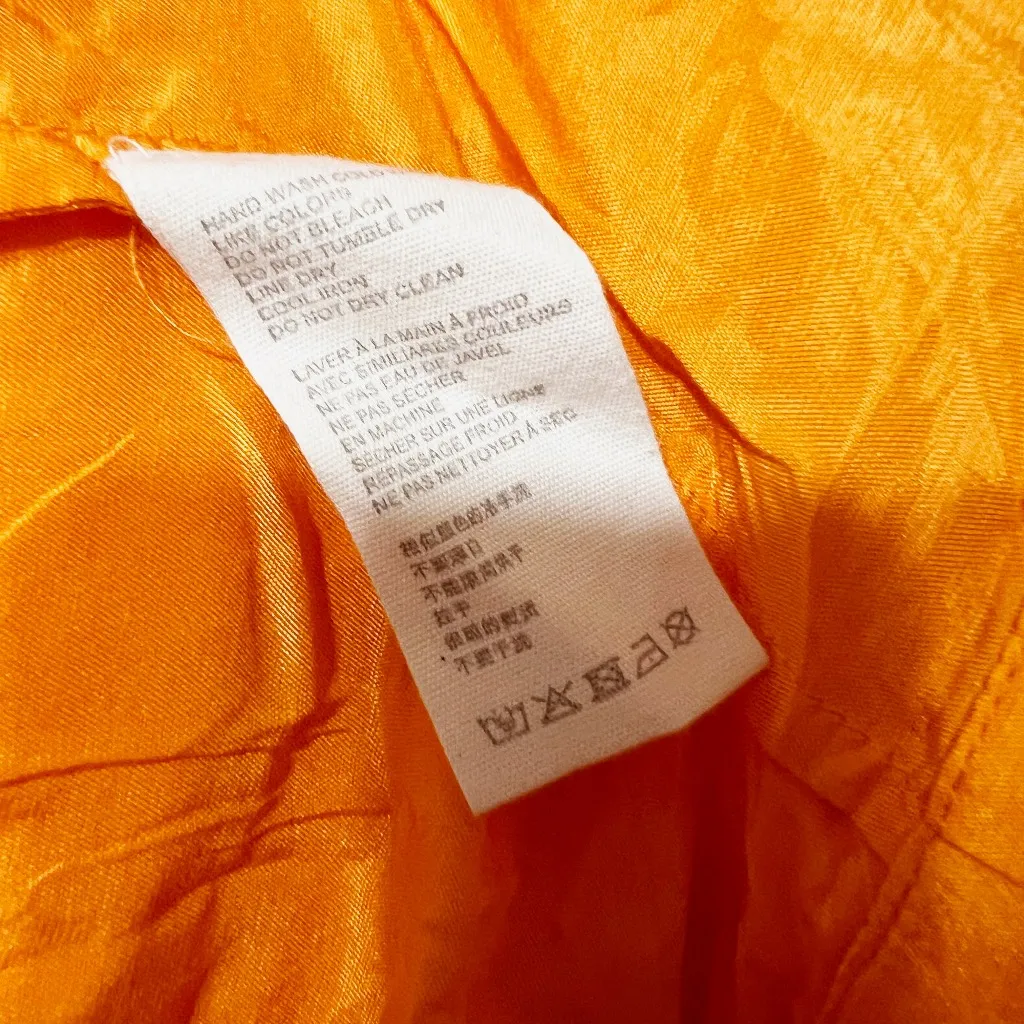 NEW Let Me Be Anthropologie Strapless Tiered Asymmetrical Hem Midi Dress Orange - Image 3