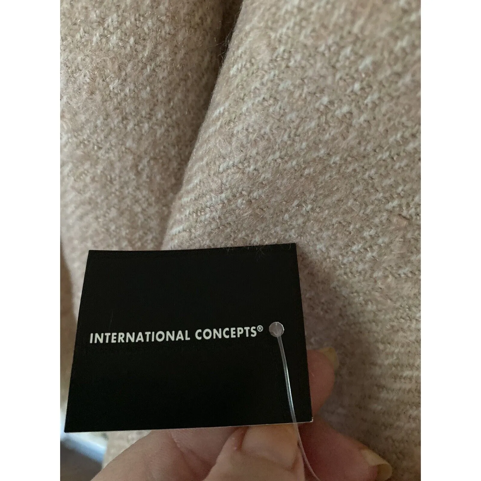 INC International Concepts Plaid Color Block Scarf  BLUSH/BEIGE NEW - Image 4