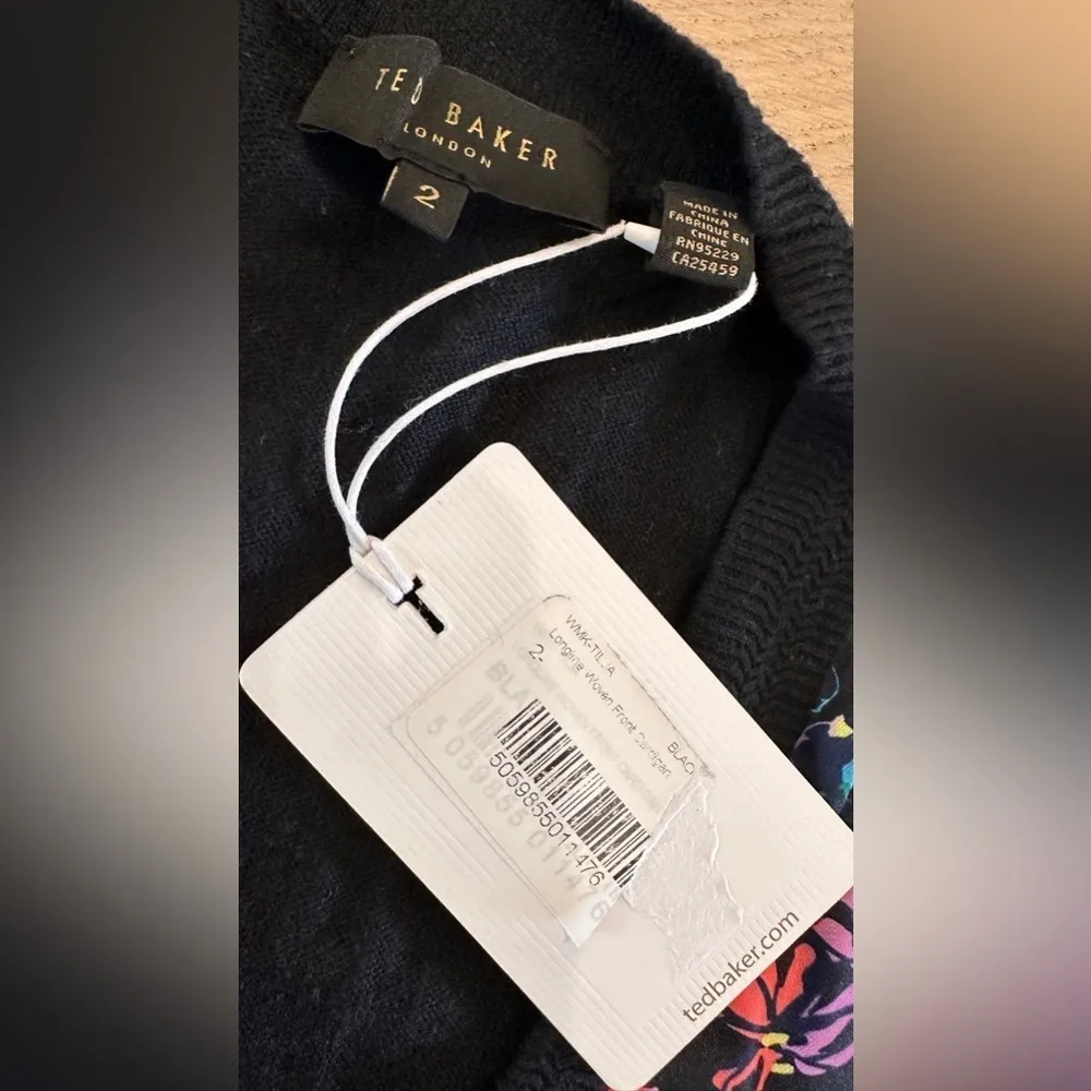 Ted Baker London Tilja longline woven front cardigan floral TED size 2 - US 6 - Image 6