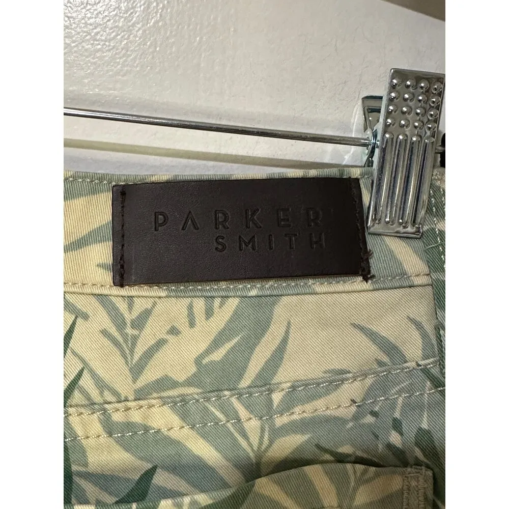 Parker Smith Palm Springs Green Leaf Print Ava Crop Skinny Jeans Size 30 EUC - Image 12