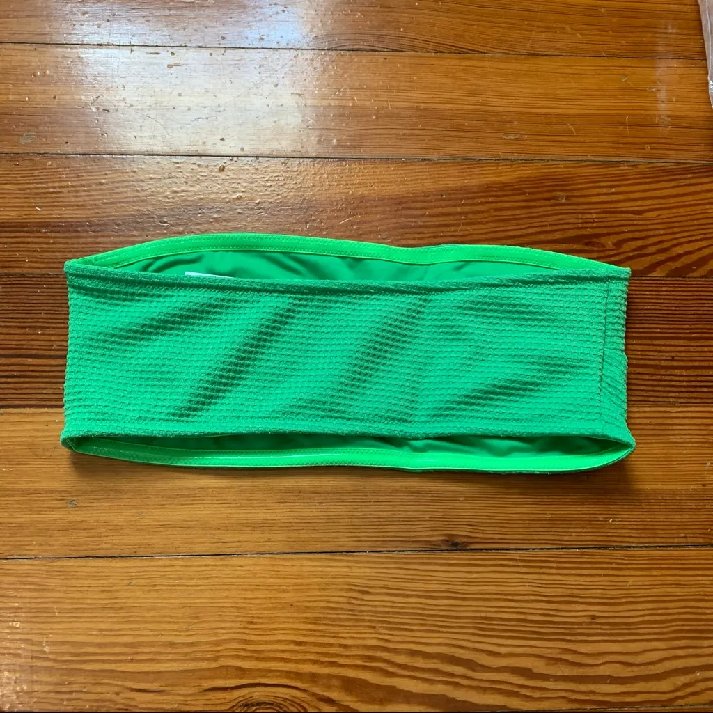 TWIIN Vince Bandeau Jacquard Lime Strapless Bikini Top NWT Size Small - Image 2