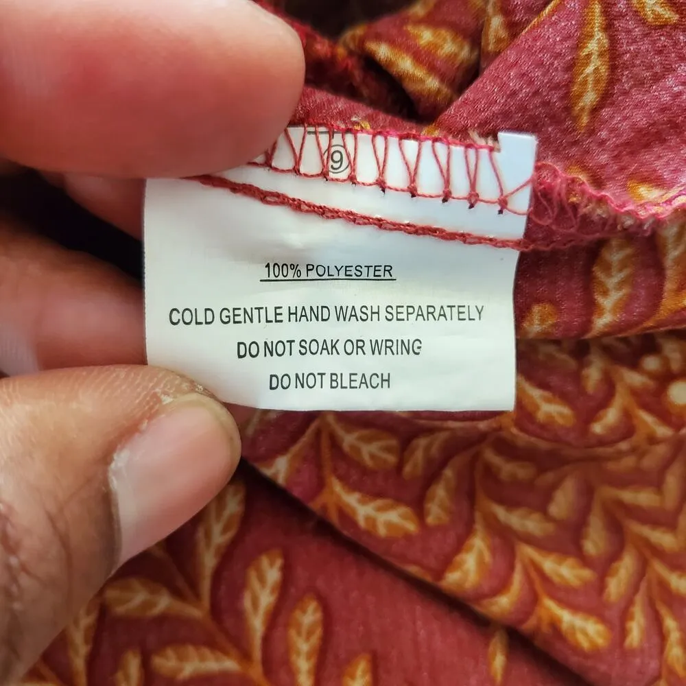 Here Comes The Sun Red Gold Strapless Ruffle Romper Size M - Image 9